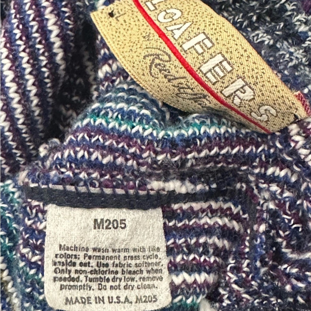 Loafers Sweater Mens L Plaid Vintage Knit Reed St James Casual Dad Office Work - Picture 6 of 6